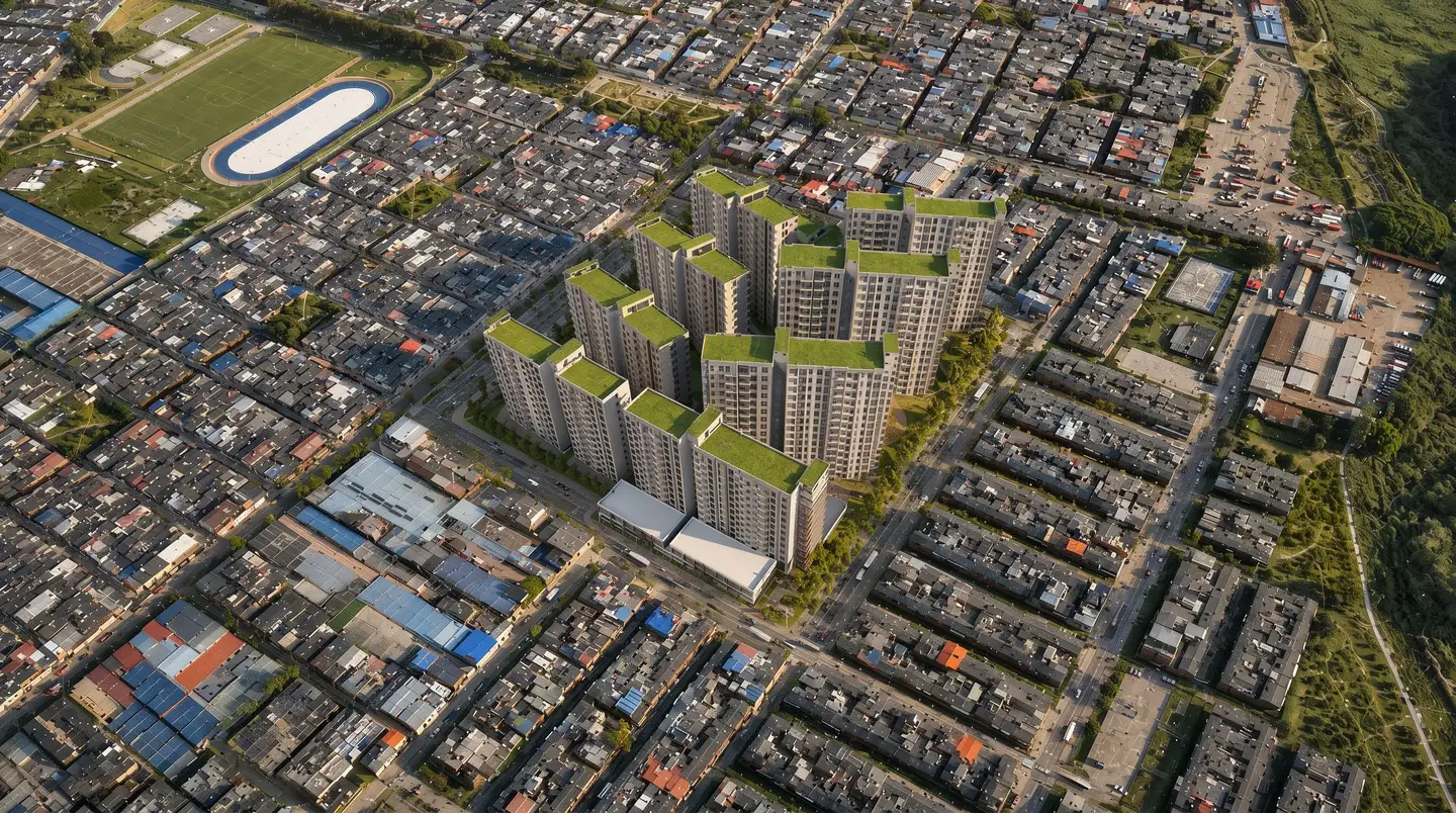 Render del proyecto Residencial Compartir